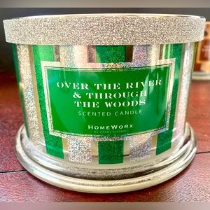 HOMEWORX BY HARRY SLATKIN “OVER THE RIVER & THROUGH THE WOODS” 4 WICK CANDLE NEW